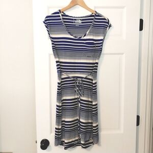 The North Face Blue and White Striped Midi Dress